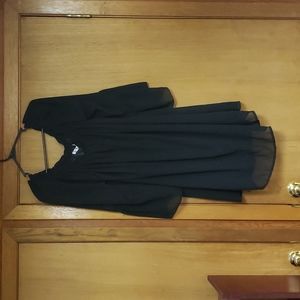 Meaneor XL Black Formal Dress with belled sleeves, mini length